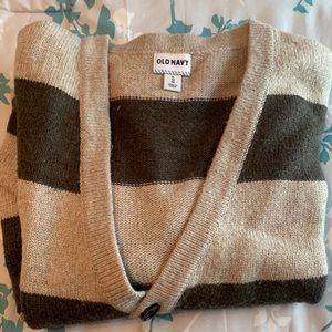 V neck button down sweater